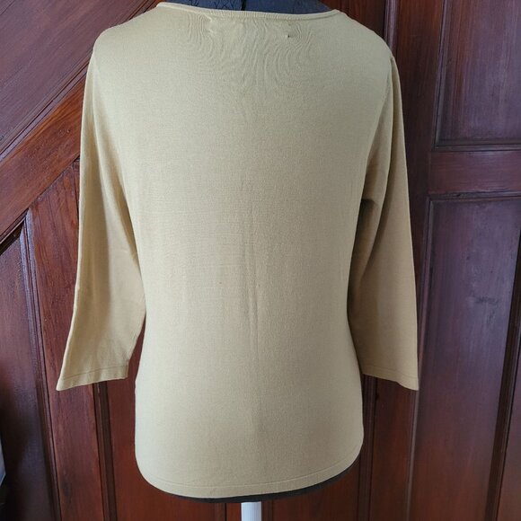 Josephine Chaus Womens Silk Blend V-Neck Pullover Sweater With Beaded Accent - S - Picture 5 of 5